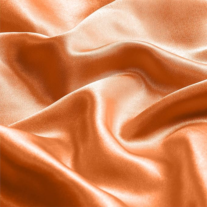 BEDELITE Satin Body Pillow Cover 2 Pack, Super Soft and Cooling Body Pillow Pillowcase for Hair and Skin, Breathable Silky Full Long Pillowcase Cover(20"x54", Burnt Orange) - Bloomnest