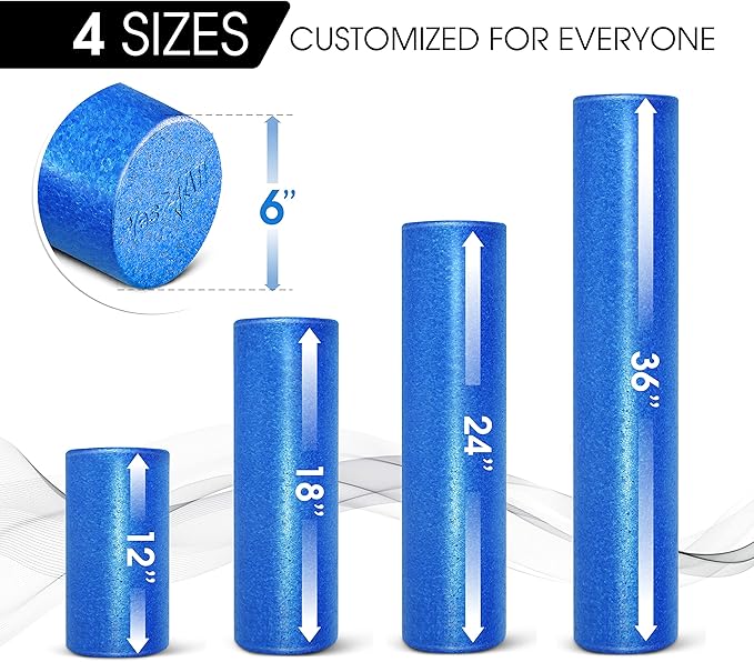 Yes4All High-Density EPP Round Back Roller Foam, Exercise Foam Roller for Yoga, Pilates & Stretching - 12, 18, 24, 36 inch - Bloomnest