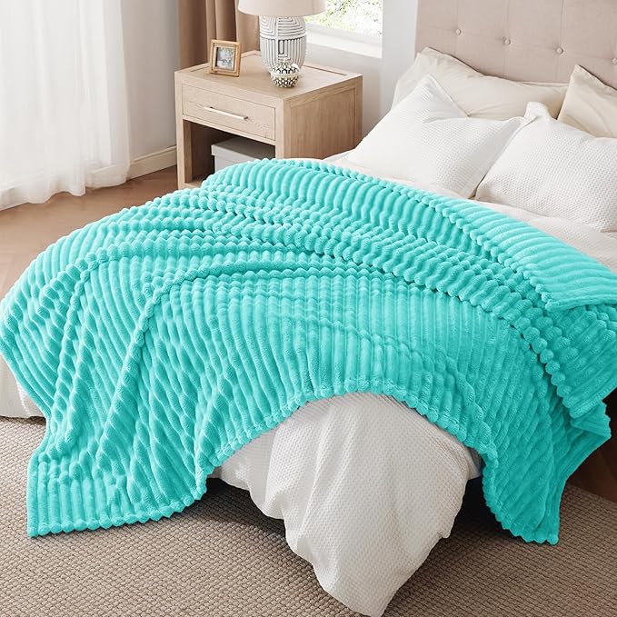 Bedsure GentleSoft Blue Full Blanket for Couch - Cozy Soft Blankets for Women, Cute Small Fleece Throws for Girls, Birthday Gifts for Women Decor Gifts for Mom, Blue Fog, 84x90 Inches - Bloomnest