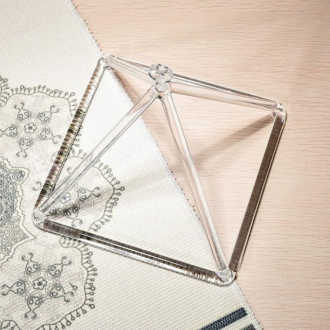 TOPFUND Clear Crystal Singing Pyramid 10 inch with Carrying Case and Quartz Suede Mallet