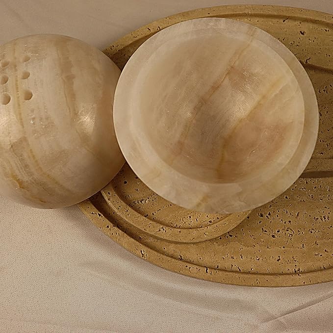 Natural Stone Sphere Incense Holder: 4" D Luxury Handmade Aromatherapy Burner for Meditation, Yoga & Home Décor, Multi-Hole Design, Pink Onyx - Bloomnest