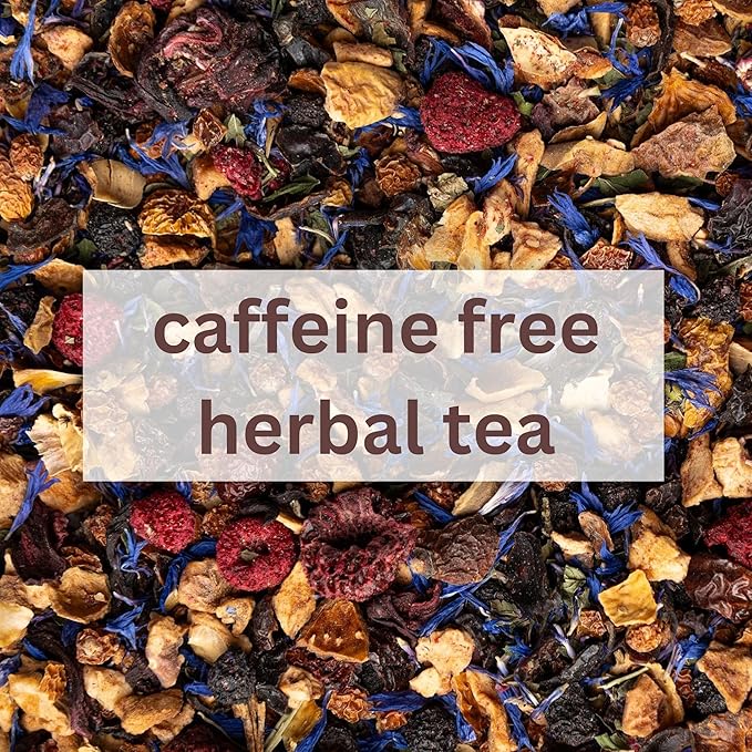 Loose Leaf Tea No Caffeine with Raspberry, Cornflower, Rosehip & Hibiscus (4oz.) – Fruit Tea Summer Herbal Infusion with Wild Berries - Bloomnest