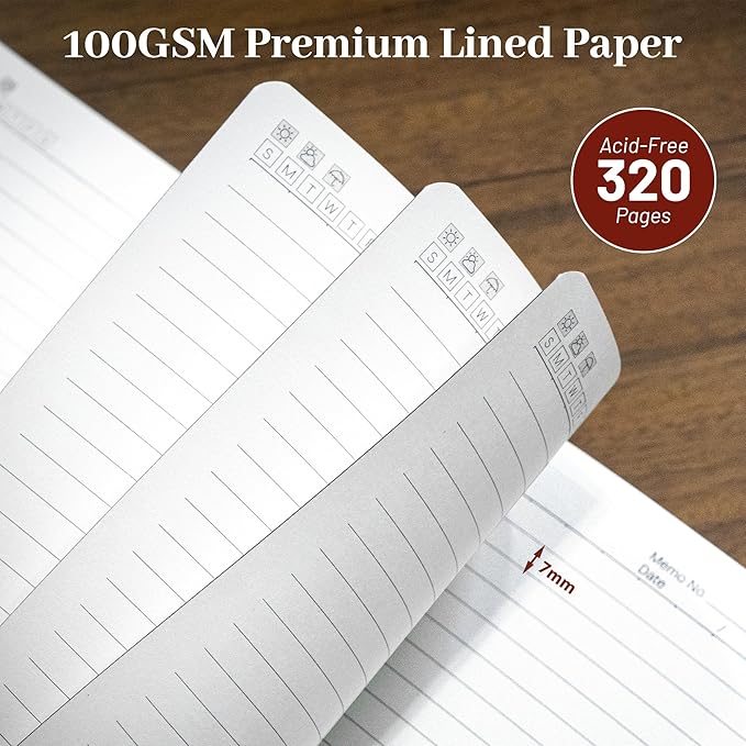 CAGIE Leather Lined Journal Notebook for Men & Women, Debossed Cross, 320 Pages 100 GSM Thick Paper, A5 Hardcover Journaling Notebooks for Writing, 5.7'' X 8.3'' Diary, Rust Brown - Bloomnest