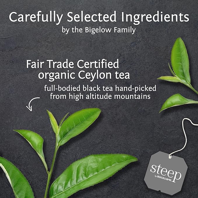 steep by Bigelow Organic English Breakfast Black Tea, Caffeinated, 20 Count (Pack of 6), 120 Total Tea Bags - Bloomnest
