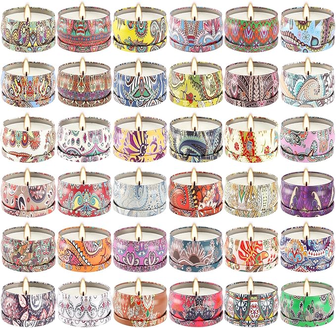 Scented Candles Gifts Set 36 Pack Soy Wax Travel Tin Jar Candles for Home 2.5 OZ Scented Candles for Mom for Christmas, Birthday, Thanksgiving, Mother's Day - Bloomnest