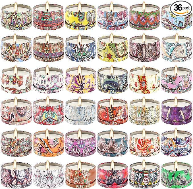 36 Pack Scented Candles Set for Home, Relaxing Stress Relief, Aromatherapy - Natural Soy Wax and Fragrance - Gifts for Women, Mom, Best Friend, Wife, Birthday - Bloomnest
