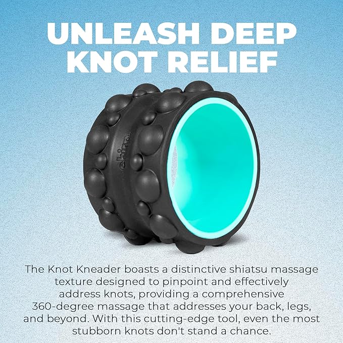 Chirp Wheel XR Knot Kneader - Firm Massage Roller, Shiatsu Thumb Massage, Muscle Release Tool for Knots &Tension Relief | High Density Foam for Physical Therapy & Relaxation, 500lbs Capacity, 6" Mint - Bloomnest