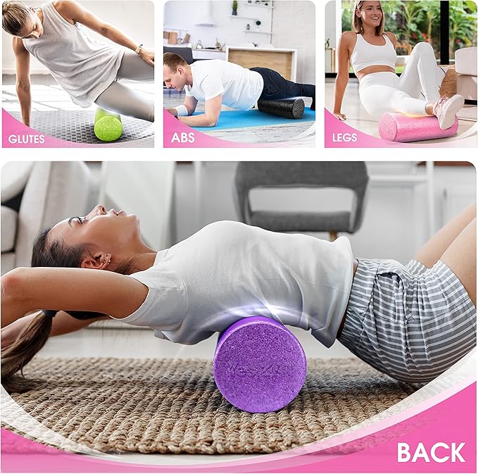 Yes4All High-Density EPP Round Back Roller Foam, Exercise Foam Roller for Yoga, Pilates & Stretching - 12, 18, 24, 36 inch - Bloomnest