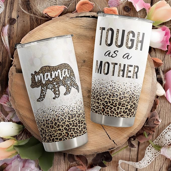 Macorner Mothers Day, Birthday Gifts for Mom Nana From Daughter Son - Christmas Gifts For Women Grandma - Stainless Steel Bear Tumbler 20oz - Bloomnest