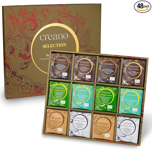 Creano Organic Tea Gift Set – 48 Organic Tea Bags in 6 Dreamy Varieties – 96 g* - Bloomnest