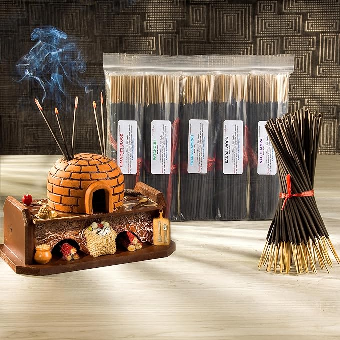 Designer Type 7'' Incense Sticks - Variety Set 500 Pack - 7 inch - 5 Bundles 100 Sticks Per Fragrance Scent. Set Features Black Liver Matter, Kool Water, Desire, Obama & Obsession Type AromaDepotInc
