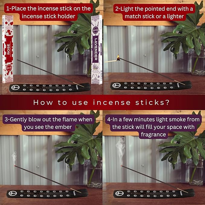 Trumiri Incense Sticks - Combo Pack of 40 Insence-Sticks - 20 Rose + 20 Lavender - Insenses - Insents - Incents - Inscense - Incence - Incienso - All Natural Incense Sticks TRUMIRI