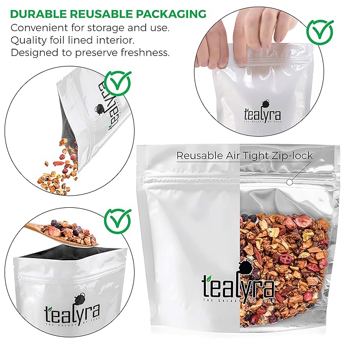 Tealyra - Tropical Harvest - Dragon Fruit - Sea Buckthorn - Goji - Pineapple - Cranberry - Fruity Herbal Loose Leaf Tea - Caffeine Free - Hot or Iced - 224g (8-ounce) - Bloomnest