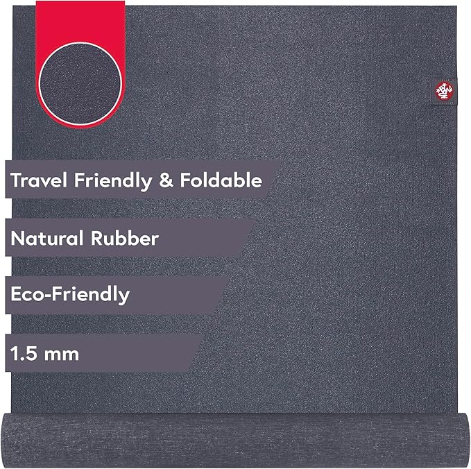 Manduka eKO SuperLite Yoga Mat - 1.5mm Natural Rubber | Foldable & Travel Friendly | Soft Textured Surface | Eco-friendly - Bloomnest