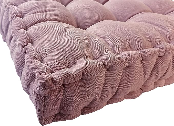 Verpert Floor Pillow 25x25 Inch Square Meditation Cushion Floor Seating for Adults Oversized Tufted seat Cushion Reading Nook for Kids, Yoga Meditation Pillow for Sitting on Floor (Purple)