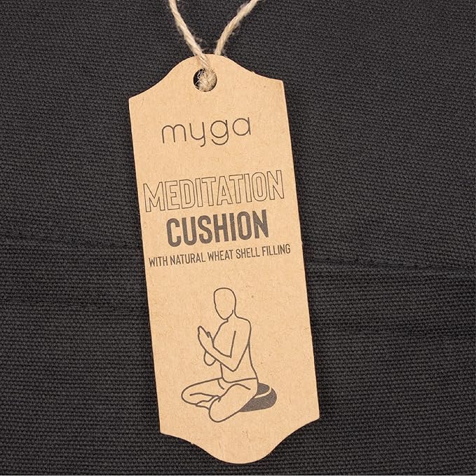 Myga Zafu Yoga Meditation Cushion with Washable Cover - Floor Cushion Pillow with Natural Buckwheat Filling - Soft Round Cotton Design for Meditating or Pranayama Exercises - Bloomnest