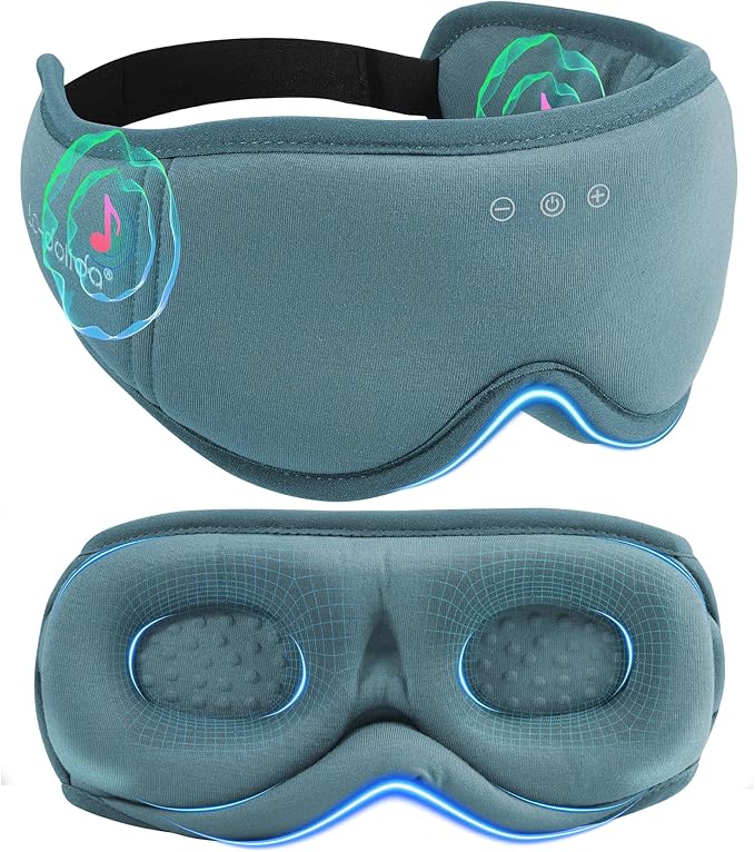 BambooCotton 3D Bluetooth Sleep Mask, LC-dolida 2025 New Sleep Headphones, Wireless Comfort, Sustainable Luxury for Better Sleep - Bloomnest