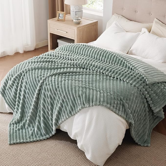 Bedsure GentleSoft Full Size Blankets for Bed - Cozy Soft Blankets for Women, Cute Large Throws for Girls, Sage Green, 84x90 Inches - Bloomnest
