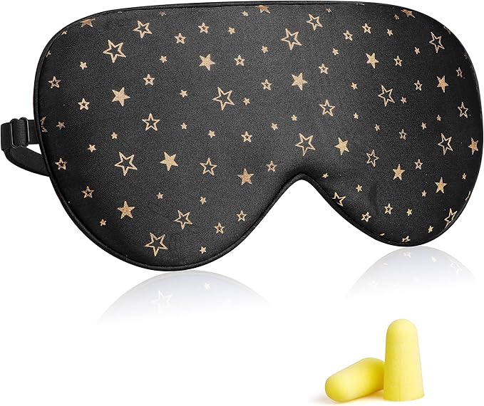 Silk Sleep Eye Mask for Men Women, Comfortable Super Soft Eye Mask with Adjustable Strap, 100% Pure Silk, Works with Every Nap Position, Ultimate Sleeping Aid Blindfold, Blocks Light, Jersey Slumber - Bloomnest