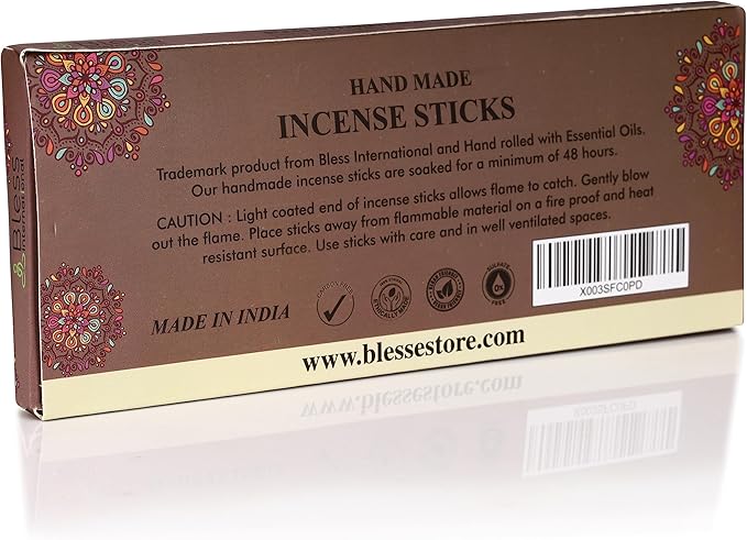 Bless-Cedar 100%-Natural-Handmade-Hand-Dipped-Incense-Sticks Organic-Chemicals-Charcoal-Free Purification-Relaxation-Positivity-Yoga-Meditation Best-Woods-Scent (100 Sticks(5.25 OZ)) BlessInternational