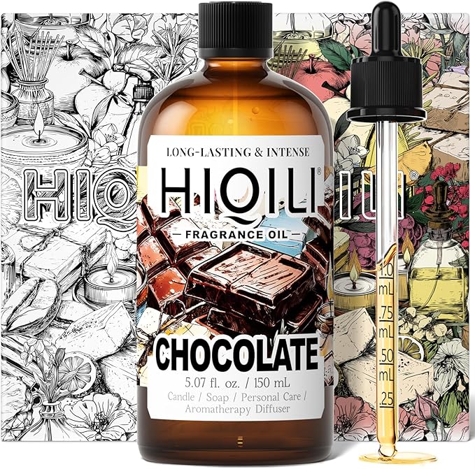 HIQILI Chocolate Fragrance Oil for DIY Candle, Soap & Bath Salts Making, Long Lasting Scents for Home Essential Oil Diffuser - 5.07 Fl Oz - Bloomnest