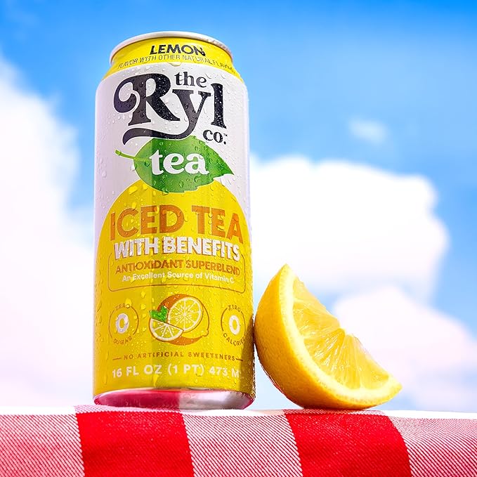 Ryl Iced Tea, Lemon, Antioxidant Superblend, Zero Sugar, Low Carb, Zero Calorie Iced Tea, 16.0 Fl Oz (12-Pack) - Bloomnest