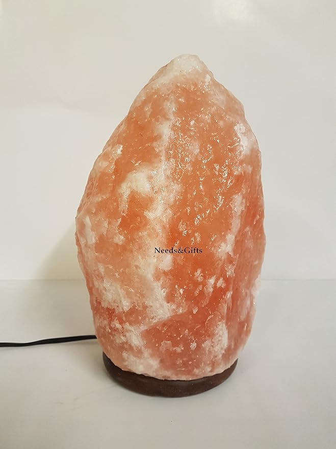 Himalayan Dimmable, Natural Himalayan Crystal Rock Salt Lamp Pink Light, Hand Crafted Wooden Base Direct from Foothills of The Himalayas Home Decor, Night Light & Gifts