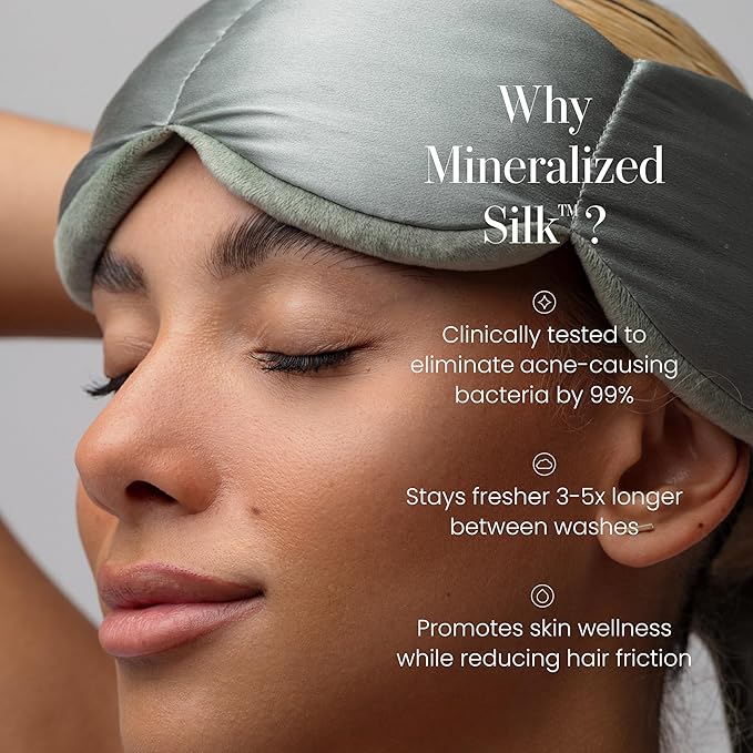 Nodpod Gentle Pressure Silk Sleep Mask | Patented Light Blocking Design for Sleeping, Travel & Relaxation | Bead Filled, Machine Washable (Willow) - Bloomnest