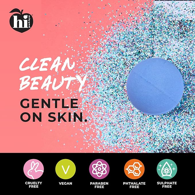 Hi Peach Layne Ocean Air Bath Bombs 12-Pack (3.5 oz Each) – Vegan, Clean Beauty Spa Gifts for Women & Kids, Fun Fizzing Bath Bombs for Girls - Bloomnest