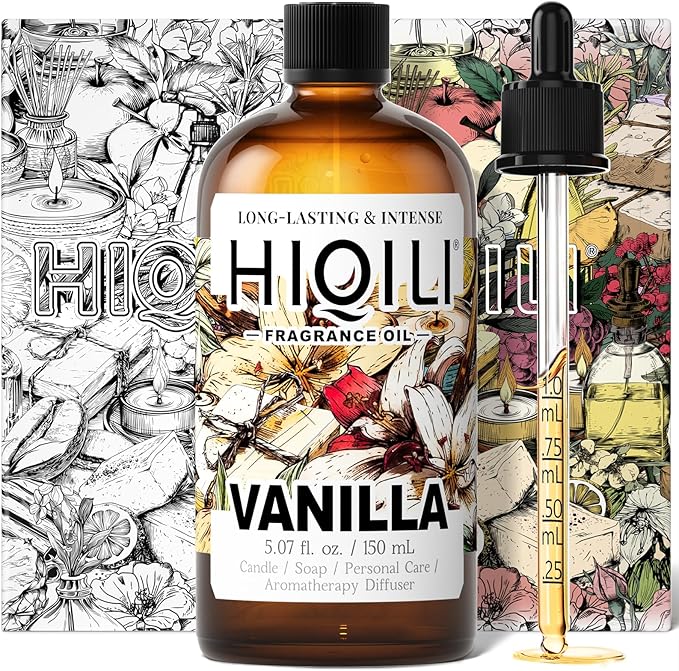 HIQILI Vanilla Fragrance Oil for Body Spray, Diffuser Use, Essential Oil for Candle, Soap, and Women Perfume Making - 5.07 Fl Oz - Bloomnest
