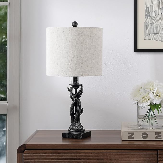 JONATHAN Y JYL1031B Gaston 20.5" Resin Mini LED Table Lamp for Living Room, Family Room, Dining Room, Bedroom, Hallway, Office, Antique Black - Bloomnest