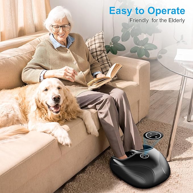 Shiatsu Foot Massager with Heat,Compression Kneading Rolling Feet Massager for Plantar Fasciitis,Neuropathy Massage for Foot Pain Relax at Home,Office, Gifts for Dad, Mom, Presents - Bloomnest