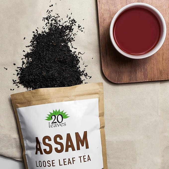 Assam Loose Leaf Black Tea - 100% Certified Organic - 1lb Pouch - 16oz Resealable Bag - 1 Pack - Bloomnest
