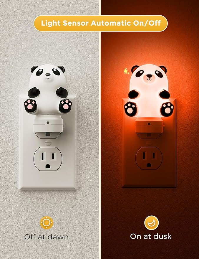 L LOHAS LED Night Light for Kids, 3D Cute Night Light Plug in, Dusk to Dawn Nursery Night Lights, RGB+Soft White 3000K, 3 Lighting Modes, Room Decor, Children - Bloomnest