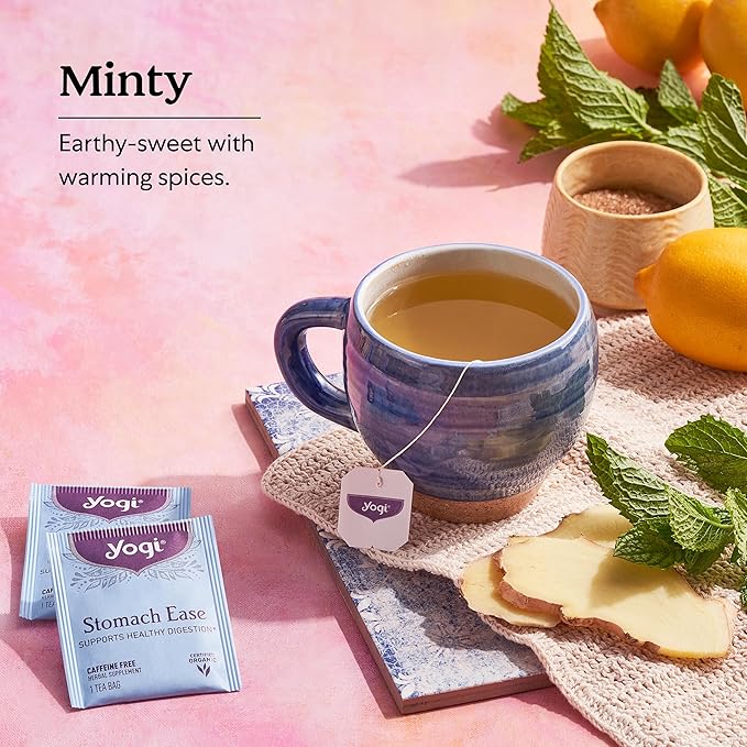 Yogi Tea - Stomach Ease (6 Pack) - Supports Healthy Digestion with Peppermint, Licorice Root, and Ayurvedic Herbs - Caffeine Free - 96 Organic Herbal Tea Bags - Bloomnest