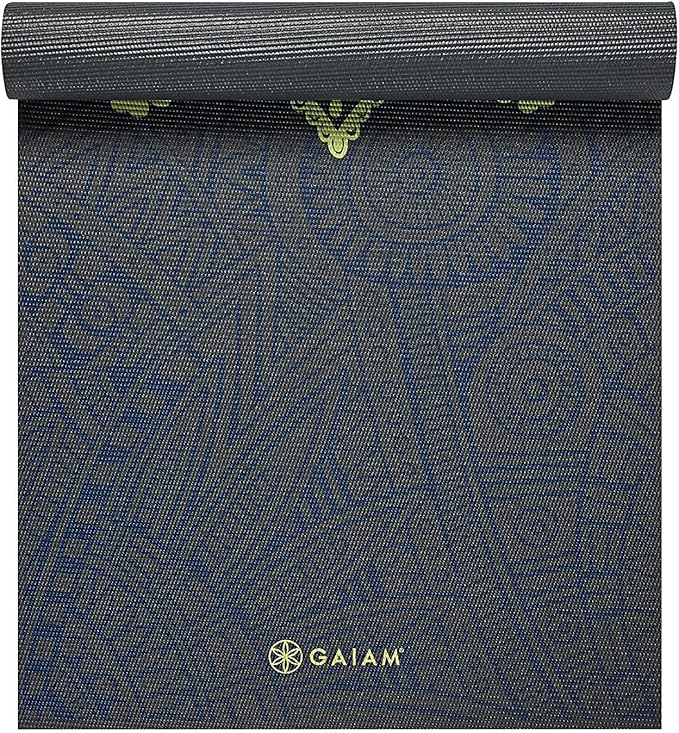 Gaiam Yoga Mat - Premium 6mm Print Extra Thick Non Slip Exercise & Fitness Mat for All Types of Yoga, Pilates & Floor Workouts (68"L x 24"W x 6mm Thick) - Bloomnest