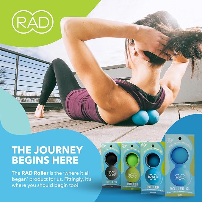 RAD Roller XL Peanut Roller Ball Massager - Soft Density Peanut Massage Ball - Myofascial Release for Back, Feet, Neck, Psoas - Suboccipital Release Device, Thoracic Spine Roller Balls