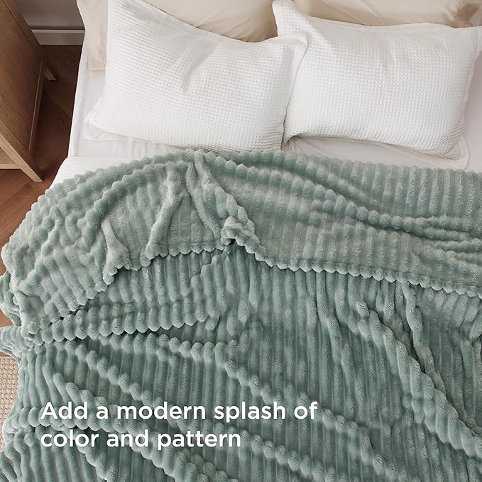 Bedsure GentleSoft Sage Green California King Size Blanket for Bed - Cozy Soft Blankets for Women, Cute Large Throws for Girls, 102x96 Inches - Bloomnest