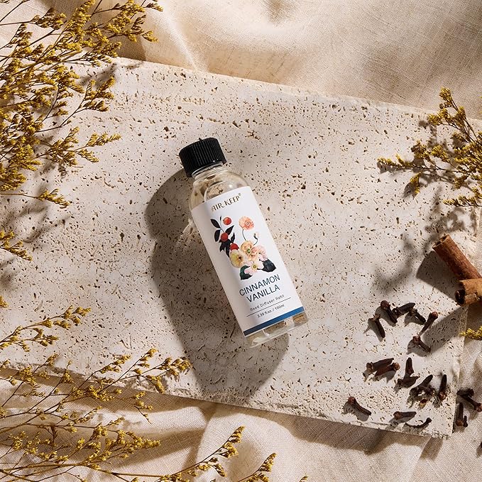 Airkeep Reed Diffuser Oil Refill/Cinnamon Vanilla/3.38oz（100ml/1 Pack/Scented Oil Refill for Reed Diffuser Home Fragrance for Bedroom, Bathroom Office Home Decor - Bloomnest