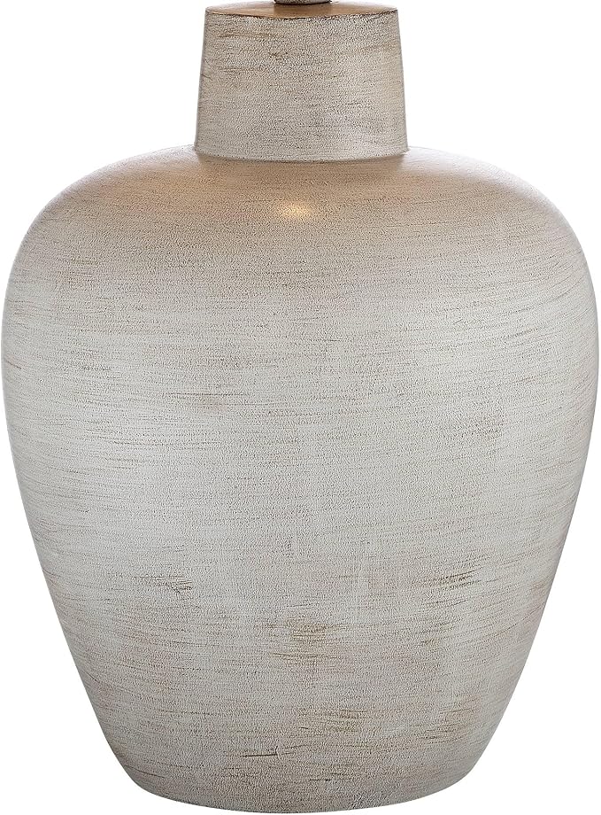 Regency Hill Glenn Rustic Country Cottage Style Table Lamps 27" Tall Set of 2 Southwest Urn Neutral Fabric Drum Shade Decor for Living Room Bedroom House Bedside Nightstand Home Office - Bloomnest