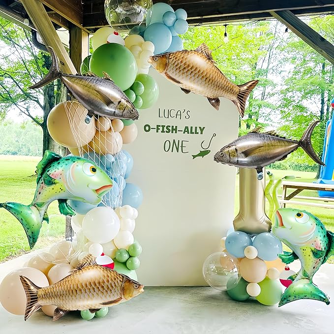 6Pcs Fish Balloons/Realistic Carp Tuna Salmon Balloons/Gone Fishing Baby Shower Decorations/Let’s Go Fishing Party Supplies/Little Fisherman Fish Fest Decor/Fishing Tournament Enthusiast Gift - Bloomnest