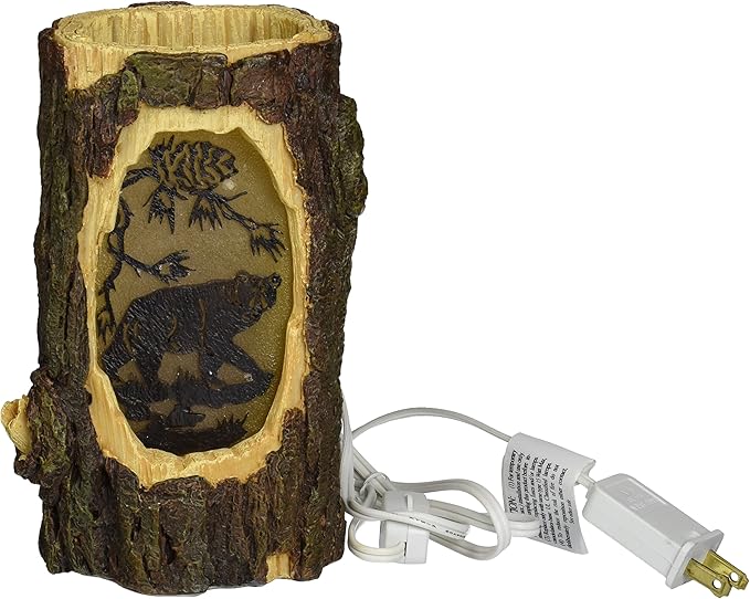 BLACK FOREST DECOR - Bear Tree Light - Rustic Backlit Bear Scene Light with Bark Texture - 7.24" x 4.75" - Bloomnest