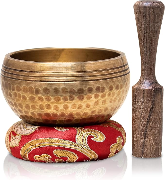 Tibetan Singing Bowls Set~ Meditation Sound Bowl hand Hammered in Nepal For Yoga, Meditation, Mindfulness, Healing & Chakra balancing~ (3 inch) - Bloomnest