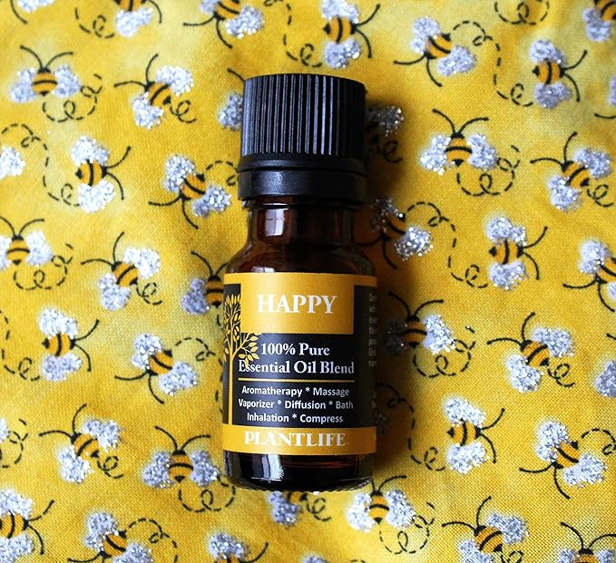 Plantlife Happy Aromatherapy Essential Oil Blend - Straight from The Plant 100% Pure Therapeutic Grade - No Additives or Fillers - Made in California 10 ml - Bloomnest