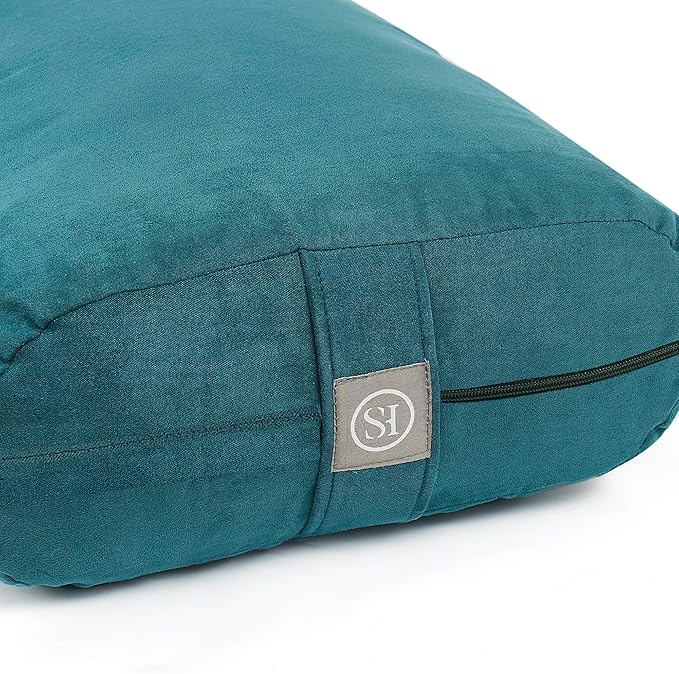 Meditation Cushion Bolster Pillow for Restorative Yoga – Supportive Cushion for Meditation, Pilates, and Relaxation – Filled with Buckwheat Hulls - Removable Cover - Bloomnest