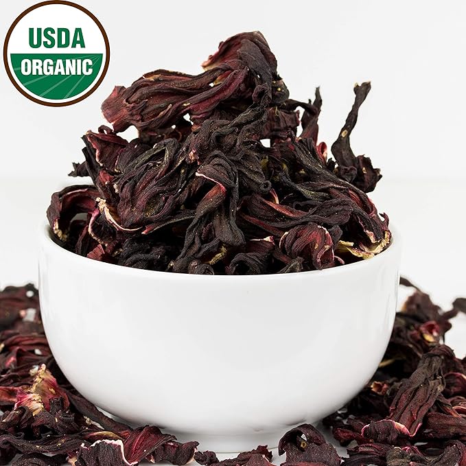 Hibiscus Tea 1LB (16Oz) 100% CERTIFIED Organic Hibiscus Flowers Herbal Tea (WHOLE PETALS), Caffeine Free in 1 lbs. Bulk Resealable BPA-free Bags from U.S. Wellness - Bloomnest