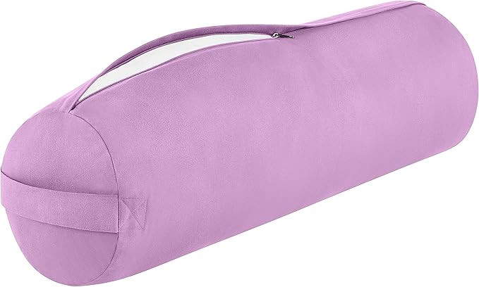 Retrospec Retrospec Sequoia Yoga Bolster Pillow - Meditation Cushion for Yoga Practices - Includes Machine Washable 100% Cotton Cover & Durable Carry Handle - Bloomnest