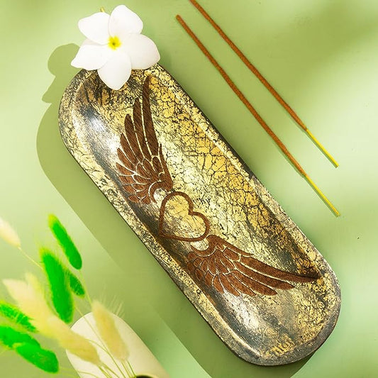 raajsee Incense Holder Hand Carved-Incense Burner Holder –Ash Catcher - Incense Stick Holder - Meditation & Yoga - Great Gift for Any Occasion Size 11x4 inch - Bloomnest