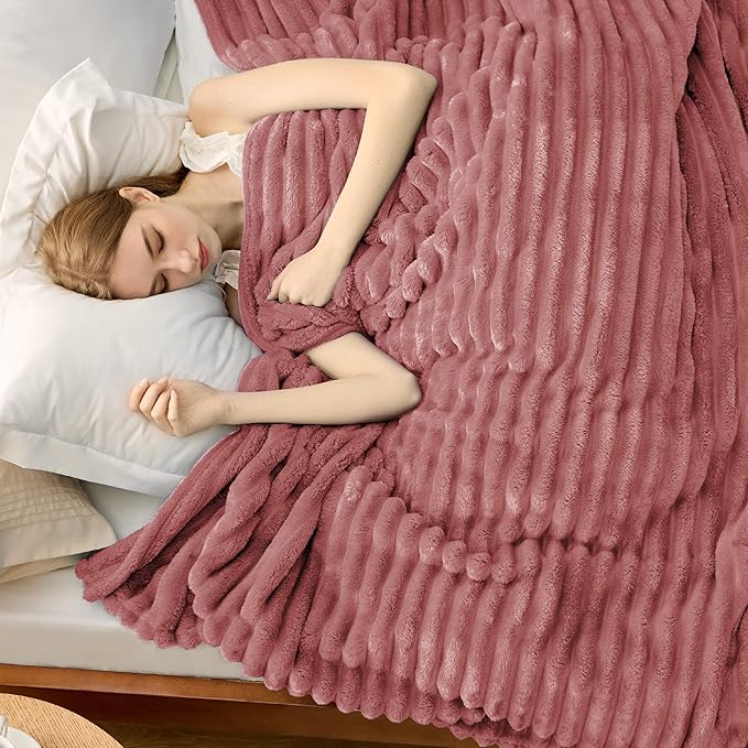Bedsure GentleSoft Brick Dust Fleece King Blanket for Couch - Super Soft Cozy Blankets for Women, Cute Small Blanket for Girls, 108x90 Inches - Bloomnest