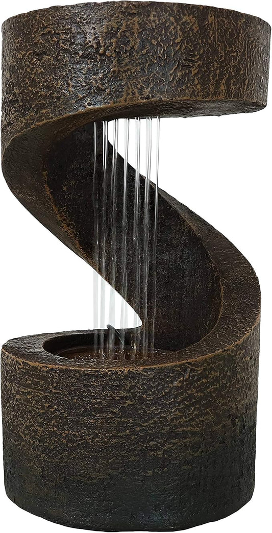 Sunnydaze Winding Showers Tabletop Water Fountain - 13 Inch Relaxing Indoor Desktop Water Fountain with LED Lights - Office, Bedroom, Living Room - Bloomnest